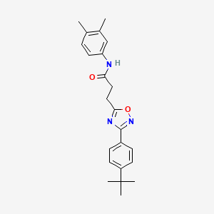 molecular formula C23H27N3O2 B7711029 3-(3-(4-(tert-butyl)phenyl)-1,2,4-oxadiazol-5-yl)-N-(3,4-dimethylphenyl)propanamide 