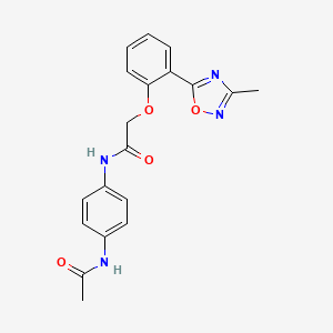 molecular formula C19H18N4O4 B7711033 N-(4-acetamidophenyl)-2-(2-(3-methyl-1,2,4-oxadiazol-5-yl)phenoxy)acetamide 