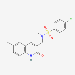 molecular formula C18H17ClN2O3S B7711041 4-chloro-N-((2-hydroxy-6-methylquinolin-3-yl)methyl)-N-methylbenzenesulfonamide 