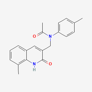 molecular formula C20H20N2O2 B7711048 N-((2-hydroxy-8-methylquinolin-3-yl)methyl)-N-(p-tolyl)acetamide 