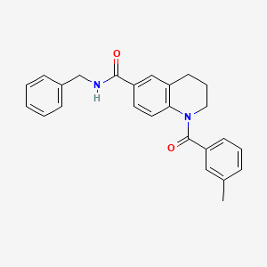 molecular formula C25H24N2O2 B7711056 N-cyclopropyl-1-(3-methylbenzoyl)-1,2,3,4-tetrahydroquinoline-6-carboxamide 