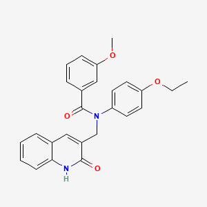 molecular formula C26H24N2O4 B7711063 N-(4-ethoxyphenyl)-N-((2-hydroxyquinolin-3-yl)methyl)-3-methoxybenzamide 