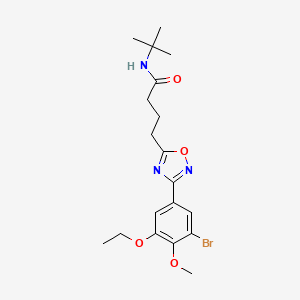 molecular formula C19H26BrN3O4 B7711071 4-(3-(3-bromo-5-ethoxy-4-methoxyphenyl)-1,2,4-oxadiazol-5-yl)-N-(tert-butyl)butanamide 