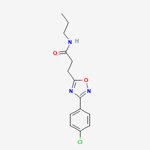 molecular formula C14H16ClN3O2 B7711076 3-(3-(4-chlorophenyl)-1,2,4-oxadiazol-5-yl)-N-propylpropanamide 