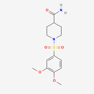 molecular formula C14H20N2O5S B7711085 1-(3,4-Dimethoxyphenyl)sulfonylpiperidine-4-carboxamide CAS No. 392691-23-5
