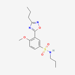 molecular formula C15H21N3O4S B7711129 4-methoxy-N-propyl-3-(3-propyl-1,2,4-oxadiazol-5-yl)benzenesulfonamide 
