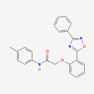 molecular formula C23H19N3O3 B7711138 2-(2-(3-phenyl-1,2,4-oxadiazol-5-yl)phenoxy)-N-(p-tolyl)acetamide 