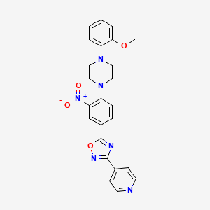 molecular formula C24H22N6O4 B7711143 5-(4-(4-(2-methoxyphenyl)piperazin-1-yl)-3-nitrophenyl)-3-(pyridin-4-yl)-1,2,4-oxadiazole 