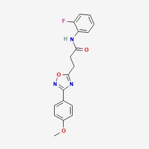 molecular formula C18H16FN3O3 B7711171 N-(2-fluorophenyl)-3-(3-(4-methoxyphenyl)-1,2,4-oxadiazol-5-yl)propanamide 
