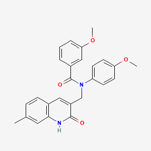 molecular formula C26H24N2O4 B7711174 N-((2-hydroxy-7-methylquinolin-3-yl)methyl)-3-methoxy-N-(4-methoxyphenyl)benzamide 
