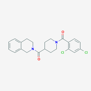 molecular formula C22H22Cl2N2O2 B7711196 (1-(2,4-dichlorobenzoyl)piperidin-4-yl)(3,4-dihydroisoquinolin-2(1H)-yl)methanone 
