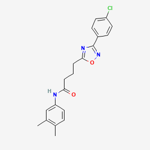 molecular formula C20H20ClN3O2 B7711211 4-(3-(4-chlorophenyl)-1,2,4-oxadiazol-5-yl)-N-(3,4-dimethylphenyl)butanamide 