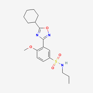 molecular formula C18H25N3O4S B7711233 3-(5-cyclohexyl-1,2,4-oxadiazol-3-yl)-4-methoxy-N-propylbenzenesulfonamide 