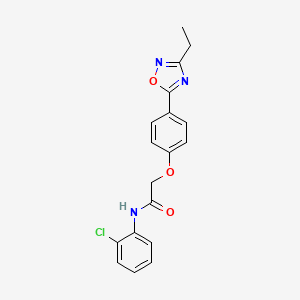 molecular formula C18H16ClN3O3 B7711263 N-(2-chlorophenyl)-2-(4-(3-ethyl-1,2,4-oxadiazol-5-yl)phenoxy)acetamide 