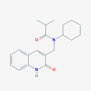molecular formula C20H26N2O2 B7711269 N-cyclohexyl-N-((2-hydroxyquinolin-3-yl)methyl)isobutyramide 