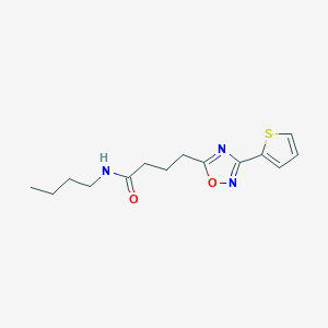 molecular formula C14H19N3O2S B7711279 N-butyl-4-(3-(thiophen-2-yl)-1,2,4-oxadiazol-5-yl)butanamide 