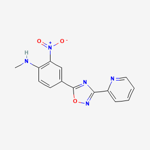 molecular formula C14H11N5O3 B7711287 N-methyl-2-nitro-4-(3-(pyridin-2-yl)-1,2,4-oxadiazol-5-yl)aniline 