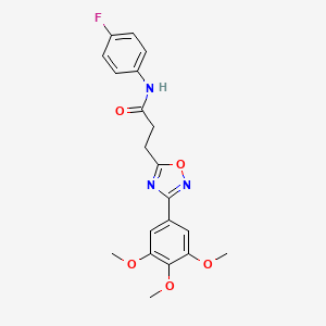 molecular formula C20H20FN3O5 B7711289 N-(4-fluorophenyl)-3-(3-(3,4,5-trimethoxyphenyl)-1,2,4-oxadiazol-5-yl)propanamide 