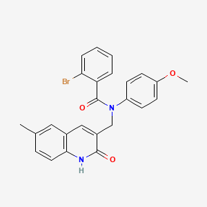molecular formula C25H21BrN2O3 B7711296 2-bromo-N-((2-hydroxy-6-methylquinolin-3-yl)methyl)-N-(4-methoxyphenyl)benzamide 