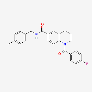molecular formula C25H23FN2O2 B7711297 1-(4-fluorobenzoyl)-N-(4-fluorophenyl)-1,2,3,4-tetrahydroquinoline-6-carboxamide 
