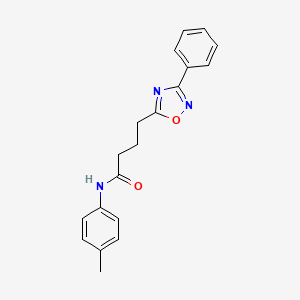 molecular formula C19H19N3O2 B7711310 4-(3-phenyl-1,2,4-oxadiazol-5-yl)-N-(p-tolyl)butanamide 