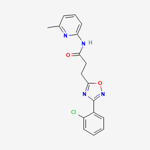 molecular formula C17H15ClN4O2 B7711335 3-(3-(2-chlorophenyl)-1,2,4-oxadiazol-5-yl)-N-(6-methylpyridin-2-yl)propanamide 
