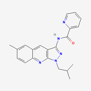 molecular formula C21H21N5O B7711354 N-(1-isobutyl-6-methyl-1H-pyrazolo[3,4-b]quinolin-3-yl)picolinamide 