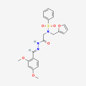 (E)-N-(2-(2-(2,4-dimethoxybenzylidene)hydrazinyl)-2-oxoethyl)-N-(furan-2-ylmethyl)benzenesulfonamide