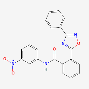 molecular formula C21H14N4O4 B7711366 N-(3-nitrophenyl)-2-(3-phenyl-1,2,4-oxadiazol-5-yl)benzamide 