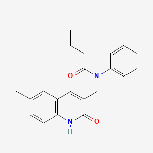 molecular formula C21H22N2O2 B7711374 N-((2-hydroxy-6-methylquinolin-3-yl)methyl)-N-phenylbutyramide 