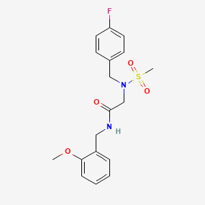 molecular formula C18H21FN2O4S B7711381 2-(N-(4-fluorobenzyl)methylsulfonamido)-N-(2-methoxybenzyl)acetamide 