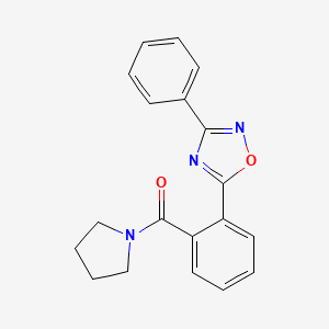 molecular formula C19H17N3O2 B7711397 (2-(3-phenyl-1,2,4-oxadiazol-5-yl)phenyl)(pyrrolidin-1-yl)methanone 