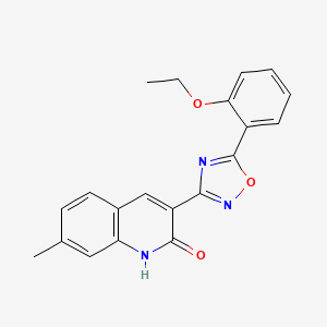 molecular formula C20H17N3O3 B7711413 3-(5-(2-ethoxyphenyl)-1,2,4-oxadiazol-3-yl)-7-methylquinolin-2-ol 