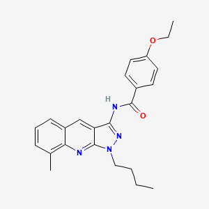 molecular formula C24H26N4O2 B7711443 N-(1-butyl-8-methyl-1H-pyrazolo[3,4-b]quinolin-3-yl)-4-ethoxybenzamide 