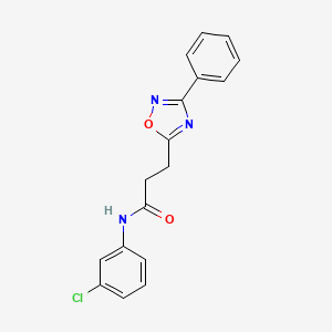 molecular formula C17H14ClN3O2 B7711455 N-(3-chlorophenyl)-3-(3-phenyl-1,2,4-oxadiazol-5-yl)propanamide 
