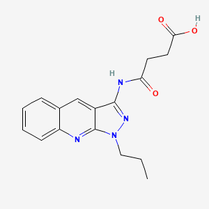 molecular formula C17H18N4O3 B7711459 4-oxo-4-((1-propyl-1H-pyrazolo[3,4-b]quinolin-3-yl)amino)butanoic acid 