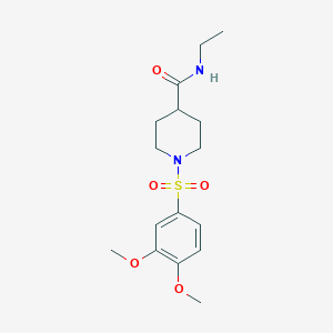 molecular formula C16H24N2O5S B7711462 1-((3,4-dimethoxyphenyl)sulfonyl)-N-ethylpiperidine-4-carboxamide 