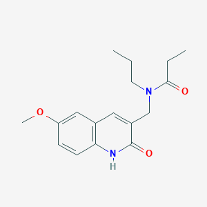 molecular formula C17H22N2O3 B7711470 N-((2-hydroxy-6-methoxyquinolin-3-yl)methyl)-N-propylpropionamide 