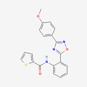 molecular formula C20H15N3O3S B7711472 N-(2-(3-(4-methoxyphenyl)-1,2,4-oxadiazol-5-yl)phenyl)thiophene-2-carboxamide 
