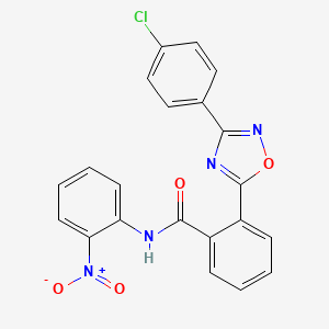 molecular formula C21H13ClN4O4 B7711487 2-(3-(4-chlorophenyl)-1,2,4-oxadiazol-5-yl)-N-(2-nitrophenyl)benzamide 