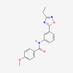molecular formula C18H17N3O3 B7711491 N-(3-(3-ethyl-1,2,4-oxadiazol-5-yl)phenyl)-4-methoxybenzamide 