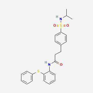 molecular formula C24H26N2O3S2 B7711515 3-(4-(N-isopropylsulfamoyl)phenyl)-N-(2-(phenylthio)phenyl)propanamide 