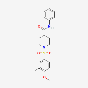 molecular formula C20H24N2O4S B7711532 1-(4-methoxy-3-methylbenzenesulfonyl)-N-(3-methylphenyl)piperidine-4-carboxamide 