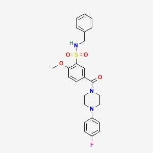molecular formula C25H26FN3O4S B7711543 3-(benzylsulfamoyl)-4-methoxy-N-(naphthalen-1-yl)benzamide 