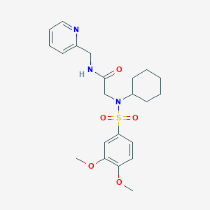molecular formula C22H29N3O5S B7711551 N-(2-chlorophenyl)-2-(N-cyclohexyl3,4-dimethoxybenzenesulfonamido)acetamide 