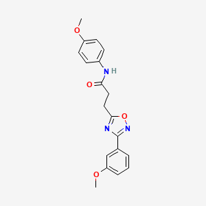 molecular formula C19H19N3O4 B7711565 N-(4-methoxyphenyl)-3-(3-(3-methoxyphenyl)-1,2,4-oxadiazol-5-yl)propanamide 