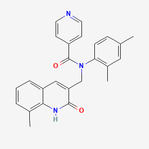N-(2,4-dimethylphenyl)-N-((2-hydroxy-8-methylquinolin-3-yl)methyl)isonicotinamide