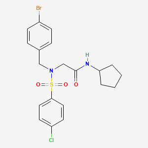 molecular formula C20H22BrClN2O3S B7711577 2-(N-(4-bromobenzyl)-4-chlorophenylsulfonamido)-N-cyclopentylacetamide 