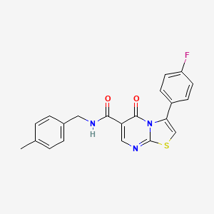 molecular formula C21H16FN3O2S B7711626 N-(5-chloro-2-methylphenyl)-3-(3-methoxyphenyl)-5-oxo-5H-[1,3]thiazolo[3,2-a]pyrimidine-6-carboxamide 