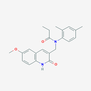 molecular formula C22H24N2O3 B7711634 N-(2,4-dimethylphenyl)-N-((2-hydroxy-6-methoxyquinolin-3-yl)methyl)propionamide 
